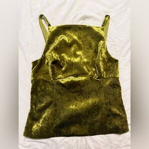Zara Green Velvet Bow Top